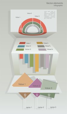 Paper Origami Infographic Elements clipart