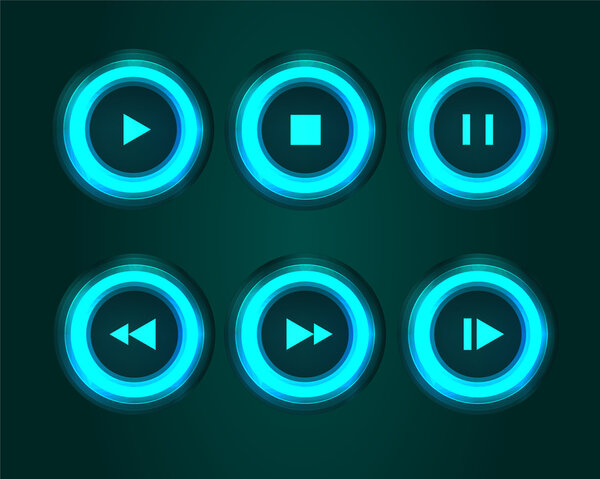 Векторный набор медиа-кнопок
.