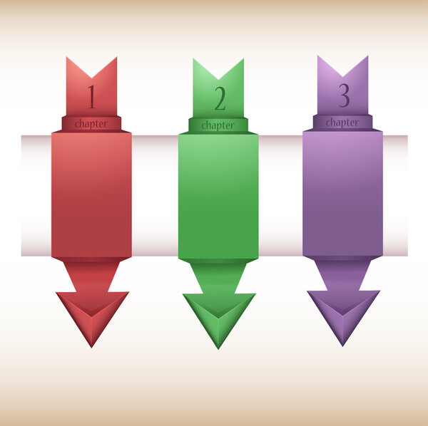 Colorful Origami Style Number Options Banner. Vector Illustration.
