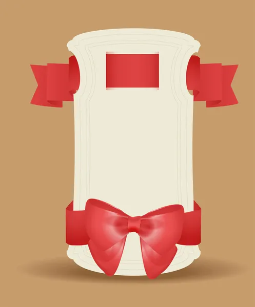 Carte Cadeau Avec Rubans Rouges — Image vectorielle