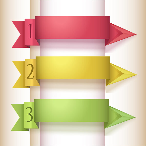 Colorful Origami Style Number Options Banner. Vector Illustration.