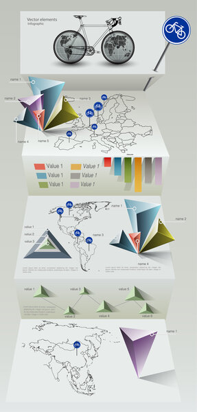 Paper Origami Infographic Elements