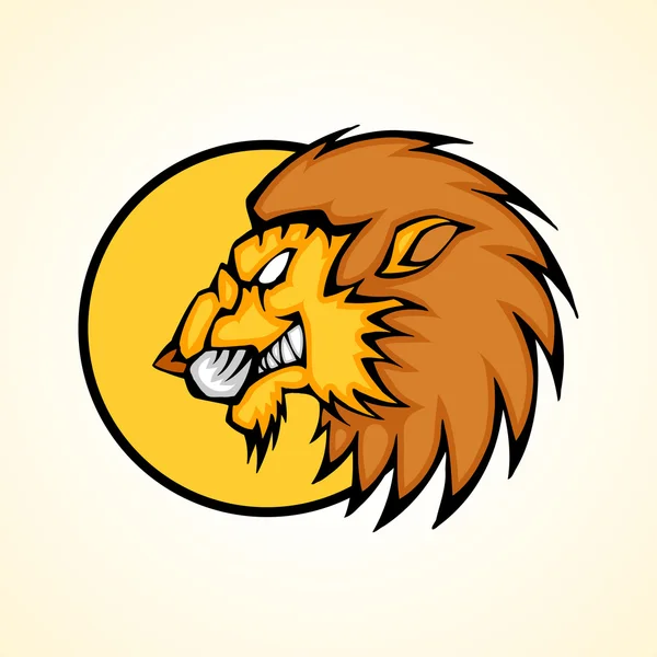 Vector Illustration Lion Head Snapping Set Circle — Stock Vector