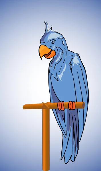 Синяя Векторная Иллюстрация Попугая — стоковый вектор