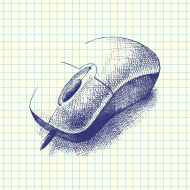 bilgisayar fare vektör doodle