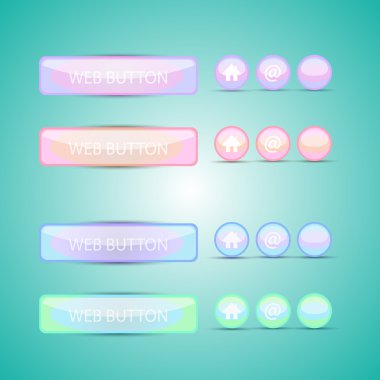 Set of web buttons, vector clipart
