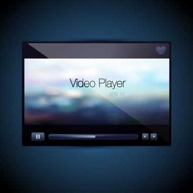 Vector video movie media player skin clipart