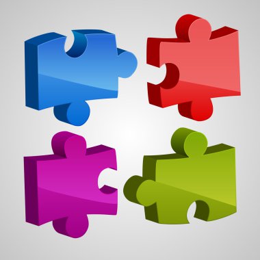 Colored Puzzles. Vector Illustration clipart