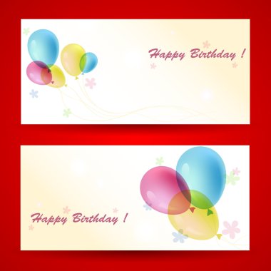 Birthday greeting cards, vector  illustration  clipart