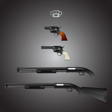 Weapons arsenal set. Vector illustration. clipart