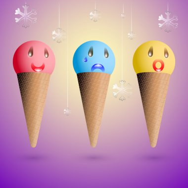 Ice cream emotions. Vector set. clipart