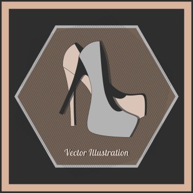 Fashion women's high heel shoes, vector clipart
