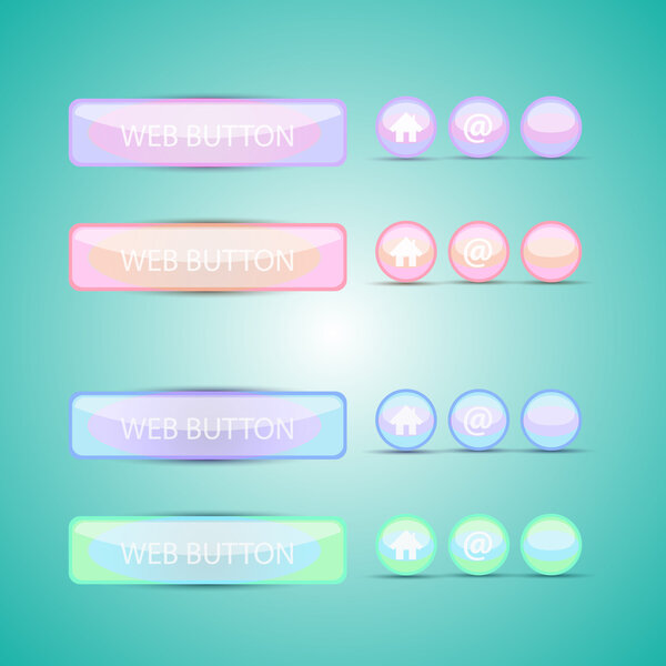 Set of web buttons, vector