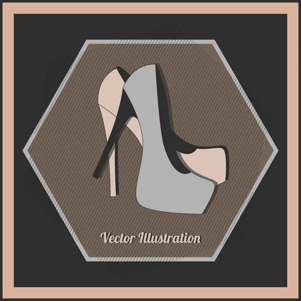 Mode Damen Schuhe Mit Hohen Absätzen Vektor — Stockvektor