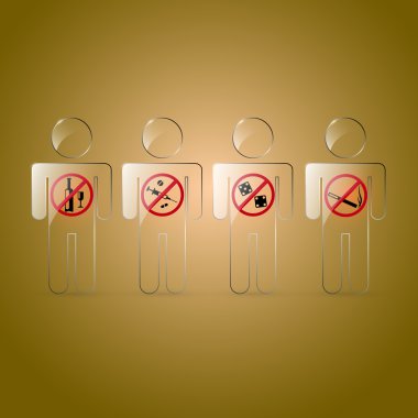 Vector set of prohibited signs. clipart