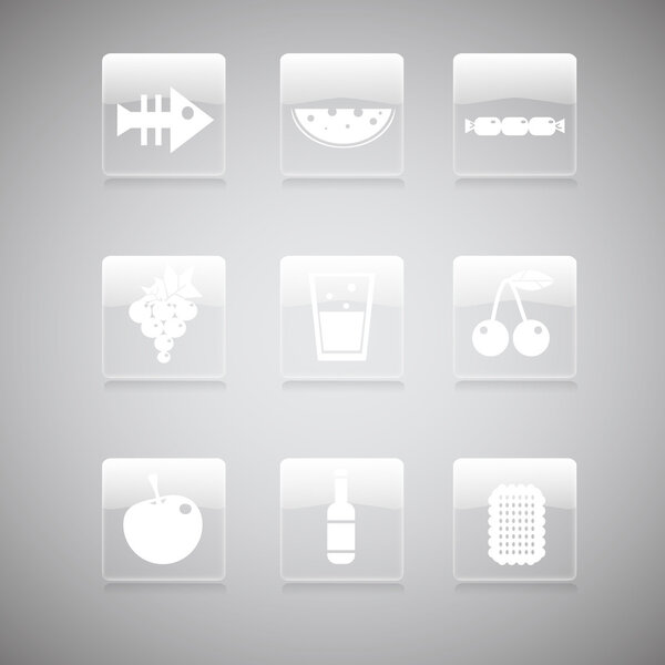 Food icons, vector  illustration 