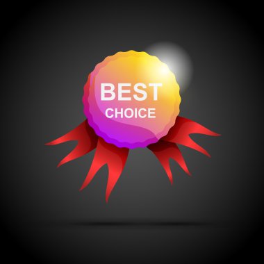 Vector best choice label with ribbons. clipart