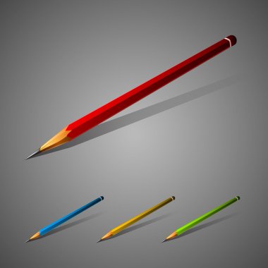 Set of vector pencils clipart