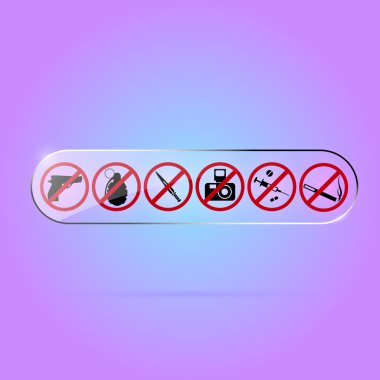 Vector set of prohibited signs. clipart