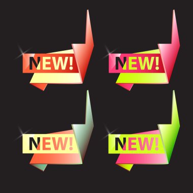 vektör origami afiş set