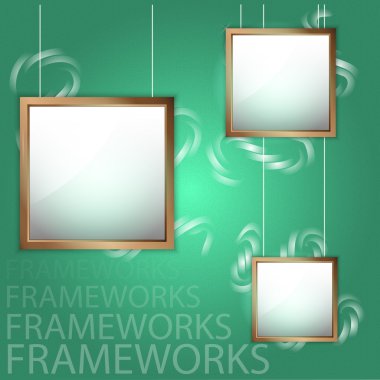 Vector wooden picture frames clipart