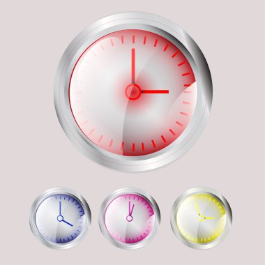Set of vector clocks clipart
