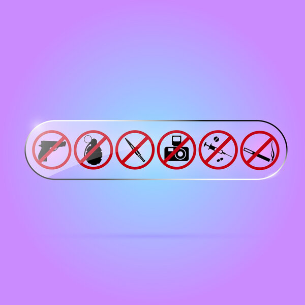 Vector set of prohibited signs.