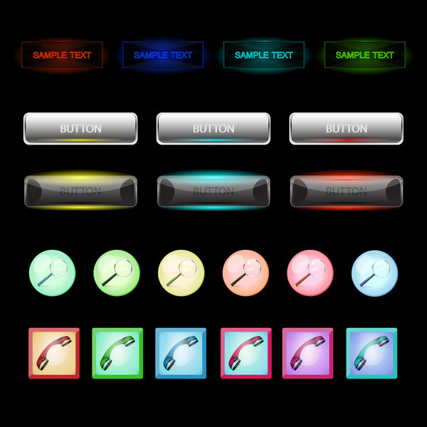 Vector set of colorful buttons
