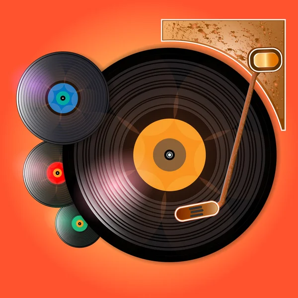 Vinyl Records Vector Illustration — Stock Vector