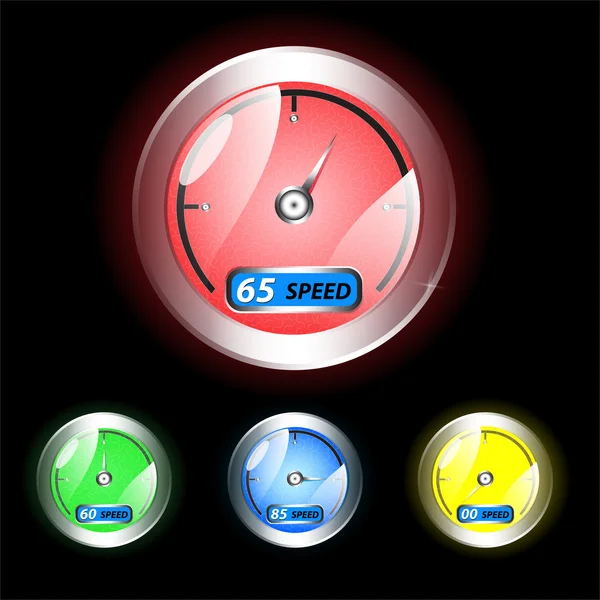 Vector Dashboard Speedometer Icons — Stock Vector