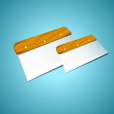 Spatula on a blue background, vector clipart