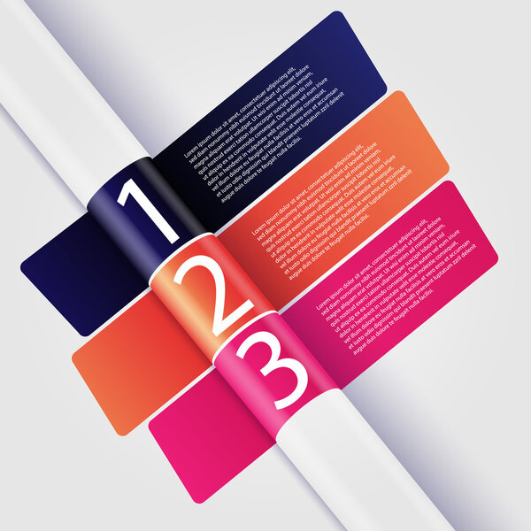 One two three vector stickers