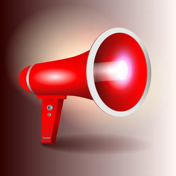 Illustration Vectorielle Mégaphone Vectoriel Rouge — Image vectorielle