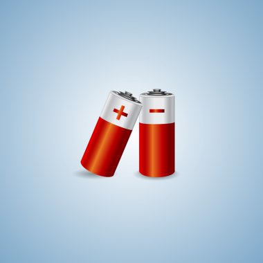 Vector illustration of two batteries. clipart