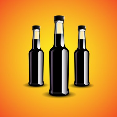 Vector illustration of black bottles. clipart
