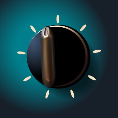 Black round switch. Vector illustration. clipart