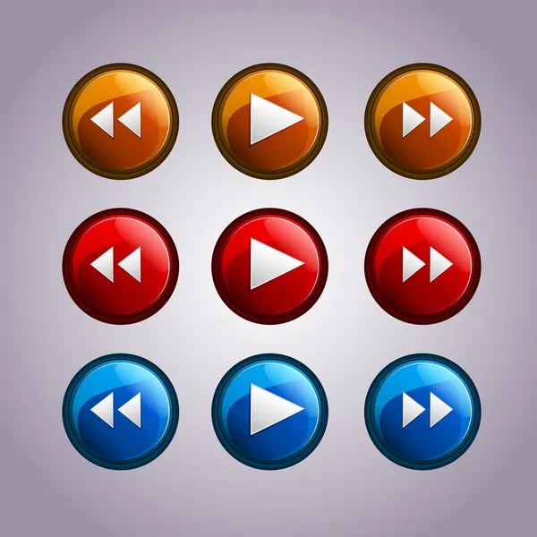 Vektor Set Von Mediensymbol Buttons — Stockvektor