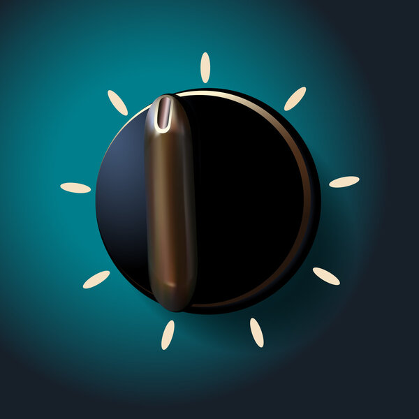 Black round switch. Vector illustration.