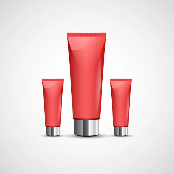 Red Clean Tubes Cream Vector Illustration — Stock Vector