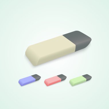 Vector set of erasers. clipart