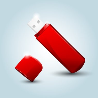 USB flash drive. Vector illustration. clipart