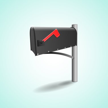 Mailbox with flag. Vector illustration clipart
