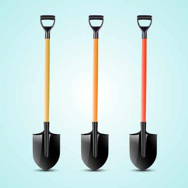 Vector illustration of shovels. clipart