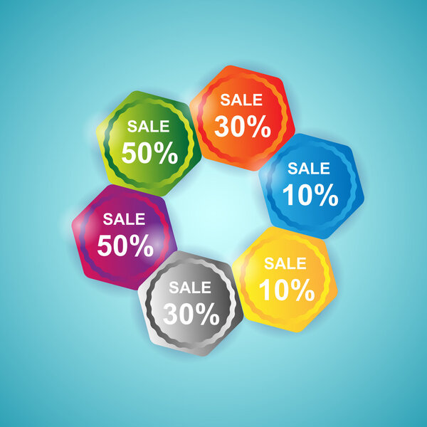 Векторный набор красочных иконок для продажи
.