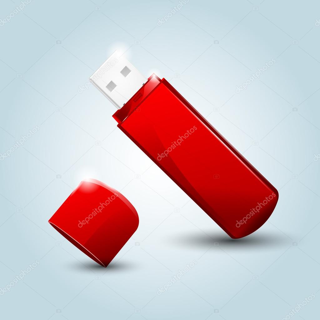 USB flash drive. Vector illustration.