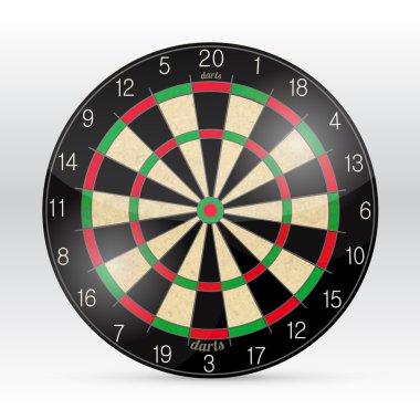 Darts Board Isolated on White Background. Vector. clipart