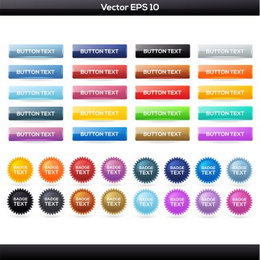 Vector set of buttons. clipart