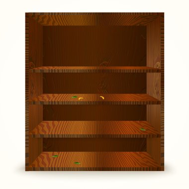 Wooden shelves. vector illustration  clipart