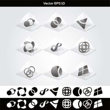 Vector abstract buttons. vector illustration  clipart