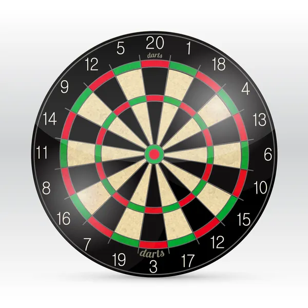 Darts Board Isolated White Background Vector — Stock Vector